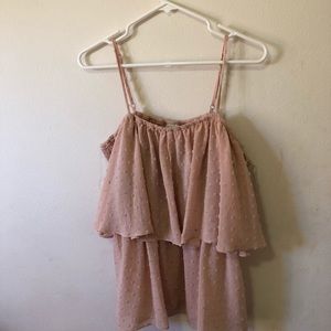 mauve pink flowy blouse